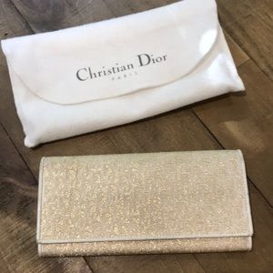 Christian Dior Gold Glitter Wallet